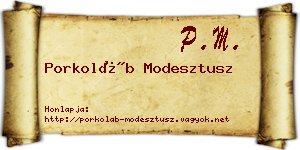 Porkoláb Modesztusz névjegykártya
